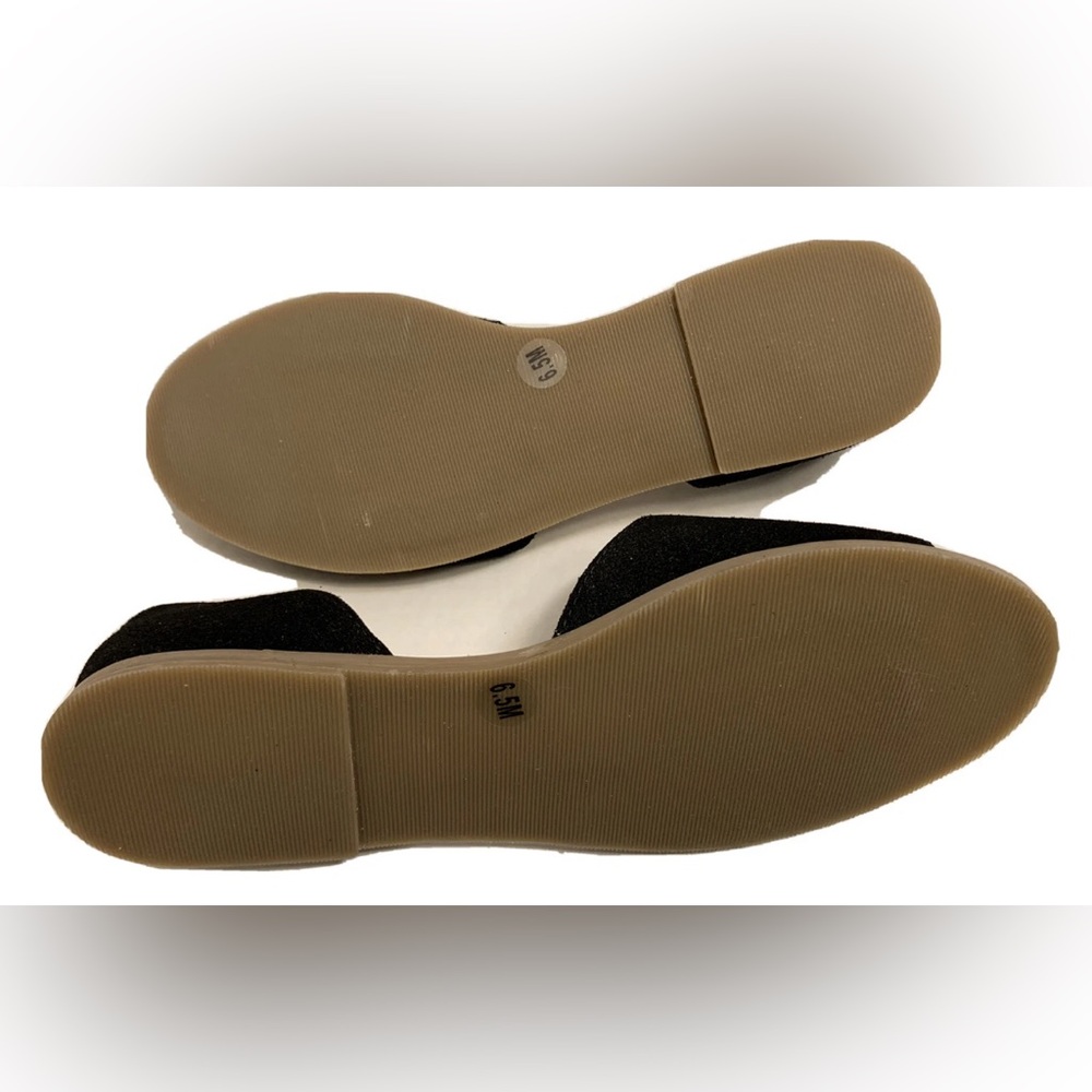 J Jill Womens Size 6.5 D’Orsay Open Toe Flat Black Suede Leather Slip On Classic - Picture 6 of 8